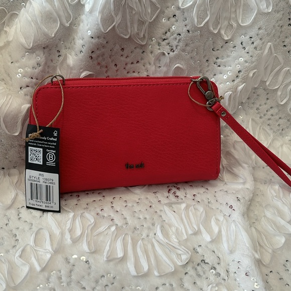 NWT THE SAK Pink Cherries clutch/crossbody - Picture 5 of 6